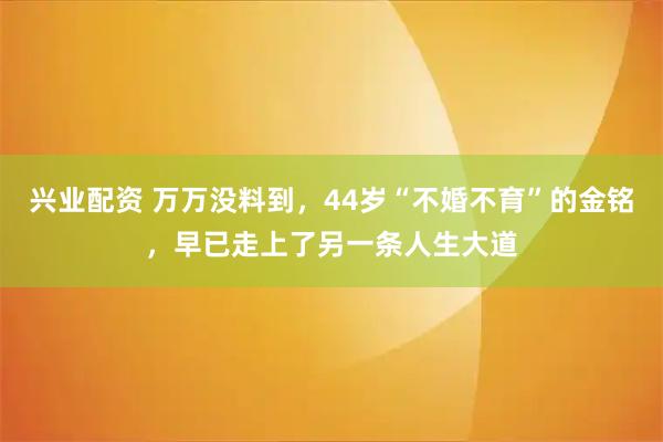 兴业配资 万万没料到，44岁“不婚不育”的金铭，早已走上了另一条人生大道